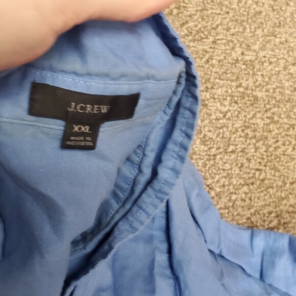 J.crew Classic Fit Beach Shirt in linen-cotton blend Retro Blue xxl - Picture 3 of 3